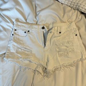 White Jean shorts
